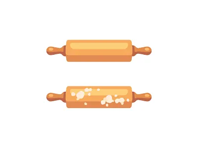 Rolling pin baking cooking daily design flat icon illustration rolling pin vector