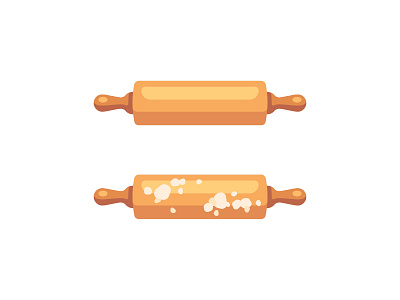 Rolling pin baking cooking daily design flat icon illustration rolling pin vector