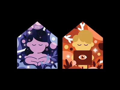 S̶t̶u̶c̶k̶ Peace at Home character color corona coronavirus covid covid19 design home house illustration indonesia people stayathome vector wfh work workfromhome yoga