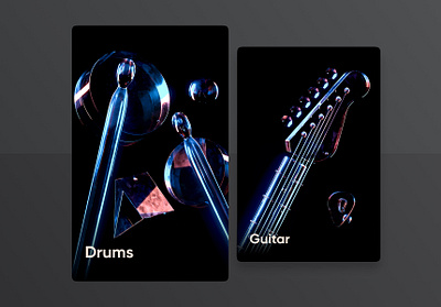 Quan - 3D Drums & Guitar 3d app branding design mvp web