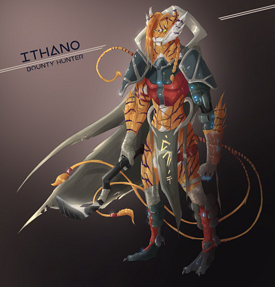 Ithano - Sci-Fi Bounty Huntress Character Concept