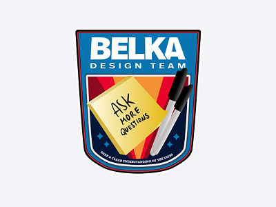 Belka Design Team Space Patch astronaut design team illustration nasa patch post it postit sharpie space spaceman spaceship sticker