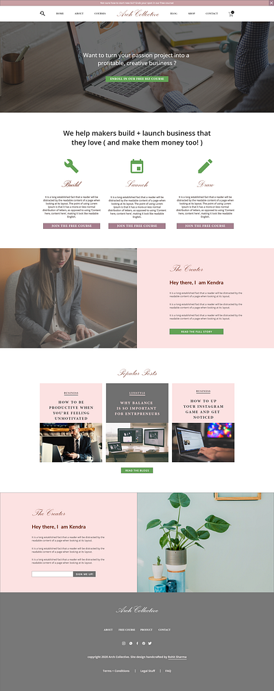 UI Landing Page for courses adobe xd adobexd design landing design landing page landing page design landingpage ui design uidesign web design website concept website design