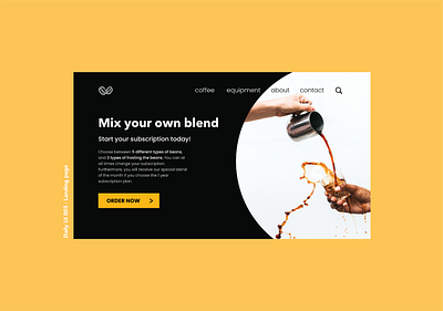 Daily UI 003 - Landing page adobe xd coffee dailyui dailyui 003 landign page userinterface