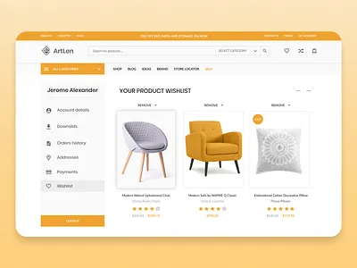 Product wishlist cover page cover pattern decoration furniture furniture website homedecor homedesign menu renovation sofa webdesign website website design