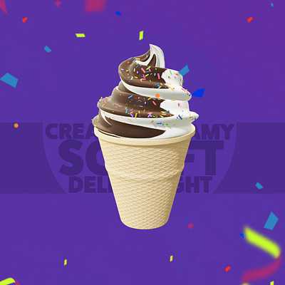 IceCream 3d blender blender3d chocolate clean colorful cream design evee ice icecream illustration purple render sprinkles venilla