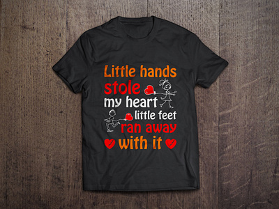 Little hands stole my heart little feet ran away with it t shirt art away branding calligraphy design fashion feet graphic hands heart illustration little ran stole tees texture tshirt tshirt design typography vector