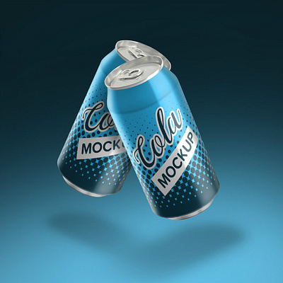 Floating cans mockup design brand cann drink mockup high resolution identity mockup smart object