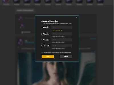 Home User Creator Create Subscription