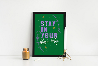 Stay In Your Magic Baby abstract art branding design feminist icon illustration logo minimal quote art