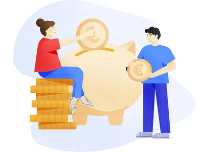 Savings branding illustration procreate savings vector