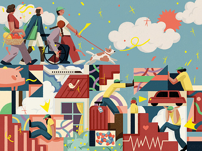 Risk Rewards character conceptual digital editorial finance folioart illustration travel xuetong wang