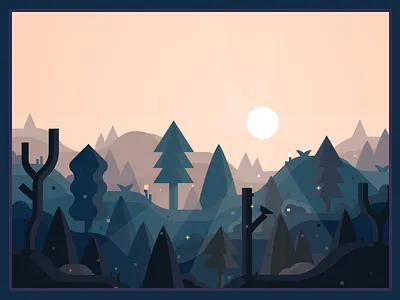 村庄 adobe blue illustration