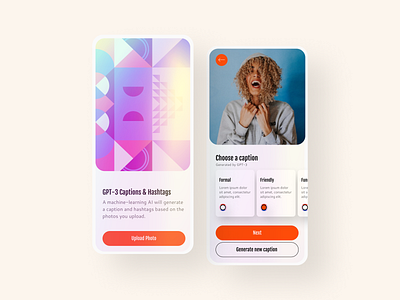 GPT-3 Captions & Hashtags Generator 2020 trend app caption color dailyui design generator gradient gradients hashtag mobile mobile app mobile ui pattern smart trend trendy ui uidesign uiux