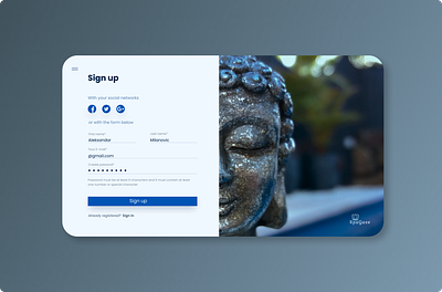 Daily UI Challenge #1 buddha dayliui sign up spa ui ux ui challenge web design