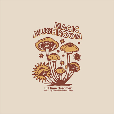 Magic Mushroom beach coconut design illustration layout design logo mushroom psychadelic psychedelic psychedelicart tropic tropical tshirt tshirt design vintage