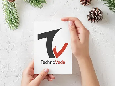 TechnoVeda Logo branding technology logo vector