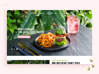 The Avocado Show 🥑 amsterdam avocado avocados clean concept design dutch food food menu green restaurant landing page menu minimal restaurant social media the avocado show ui ui design vegan vegan restaurant