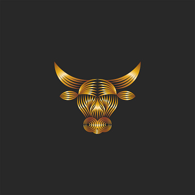 Ox or bull or cow head logo 2021 animal art animal logo bull bull logo chinese new year cny cow cow logo emblem golden ox gradient logo illustration lineart logo design ox ox logo symbol