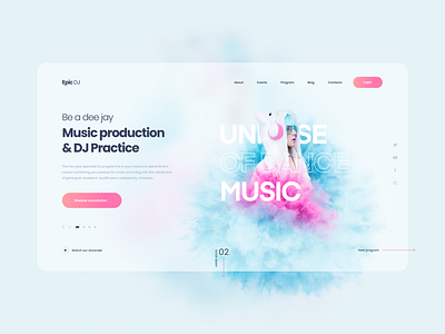 Become a DJ Fem Edition 2020 abstract blue dee jay design dj landing landing design landing page music music art musician ui ux website