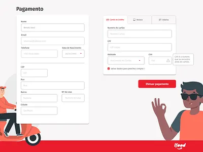 Form pagamento - ifood app branding design typography ui ui ux ui design ux web website