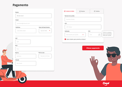 Form pagamento - ifood app branding design typography ui ui ux ui design ux web website