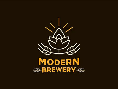 Modern Brewery branding design flat icon illustrator minimal typography vector