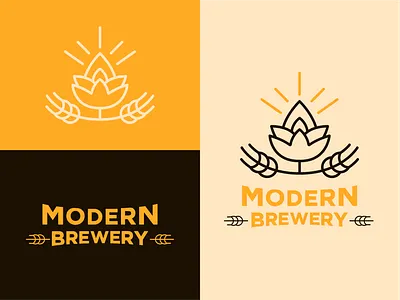Modern Brewery 02 branding design flat graphic design icon illustrator logo minimal typography vector
