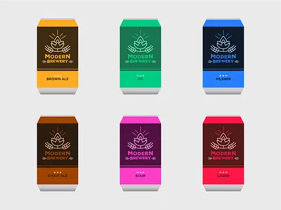 Modern Brewery Cans branding design flat graphic design icon illustrator logo minimal typography vector