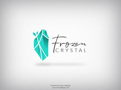 Frozencrystal logo redesign blue cristal crystal design ice logo logo design logodesign logotype redesign redesigned round round logo white