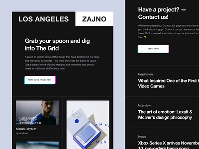 Zajno newsletter: Interstellar or instant caller? art blue brutal creative design agency design studio digital fashionable flat glitch inspiration newsletter noise poster product progressive technology unconventional layout web design zajno