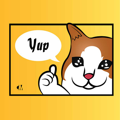 Sad cat thumbs up meme illustration 2d flat funny illustration meme memes sadcat sbeve simple vectorart