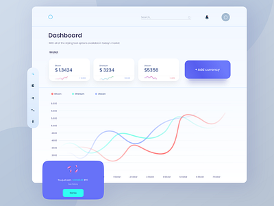 Crypto Wallet Dashboard creative crypto dashboard crypto wallet currency dasboard dashboard uidesign uxdesign wallet wallet dashboard web app design