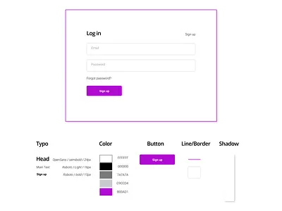 Daily Ui - 001 Sign Up screen design flat minimal ui ux web