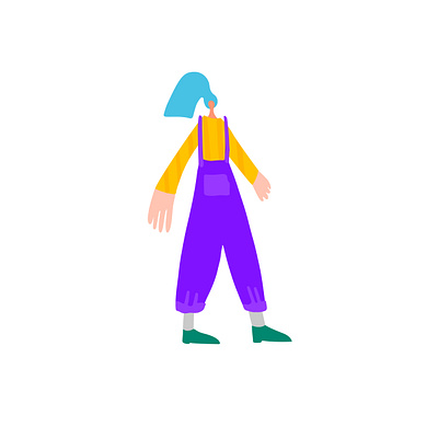 Woman character cartoon character doodle drawn flat illustration people vector
