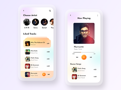 New Modern Music Player App adobe illustrator adobe photoshop adobe xd app design branding figma ui ui design user experience ux