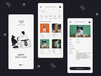Pet Adoption adoption app design figma illustration pet pet adoption ui ux uxui
