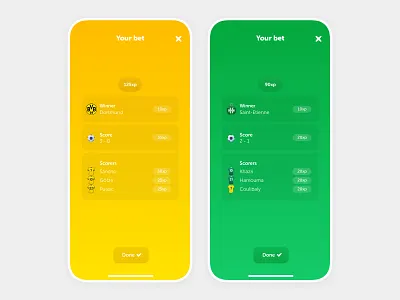 Bet summary - Ranking app app app design bet football mobile product design ui