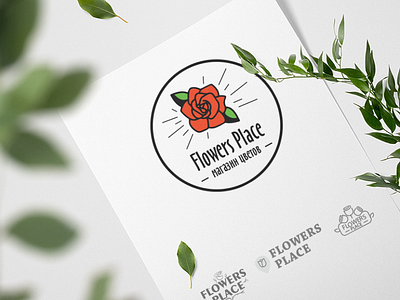 Flowers Place Logo branding flower flower logo flower shop logo rose