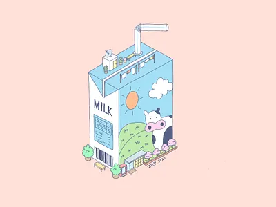 Milk design illustration procreate