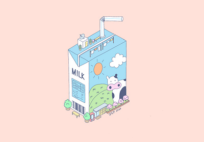 Milk design illustration procreate