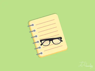 Note book animation art branding design eyeglass flat glasses graphic design illustration illustrator kosar khonakdar minimal notebook photoshop ui vector