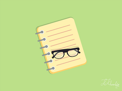 Note book animation art branding design eyeglass flat glasses graphic design illustration illustrator kosar khonakdar minimal notebook photoshop ui vector