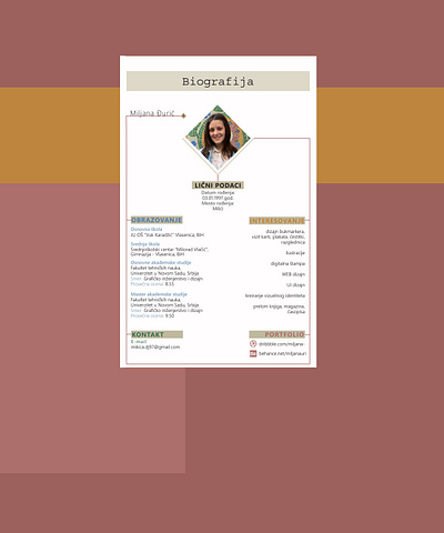 Biography biography colors lines page design page layout rectangle resume template written overview