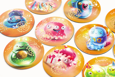 Magnets for children bacteria children funny gift good illustration kids laboratory magnets mascot medical microbes present souvenir