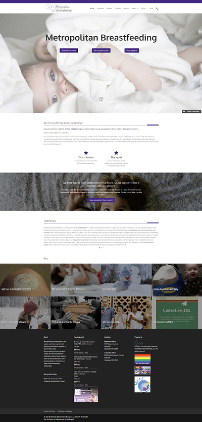 Metropolitan Breastfeeding website design wordpress