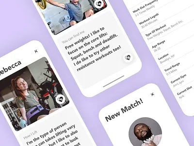 Find a Workout Partner App app branding concept design graphicdesign product design typography ui ux visual design