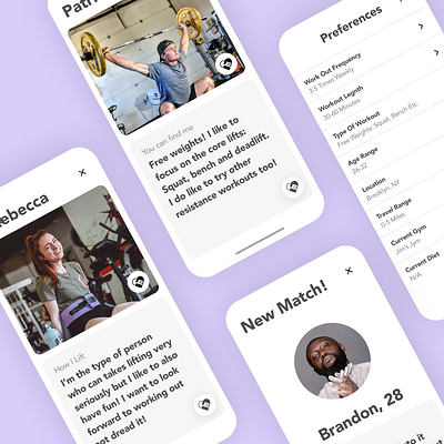 Find a Workout Partner App app branding concept design graphicdesign product design typography ui ux visual design