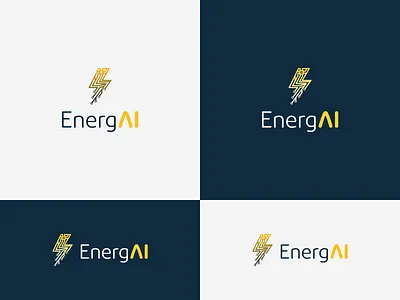 EnergAI ai artificial intelligence branding design energy logo logotype vector