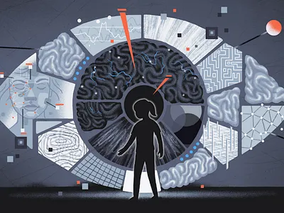 Spectrum / Autism and Blindness autism blindness brain conceptual editorial editorial illustration eye health illustration light science vision